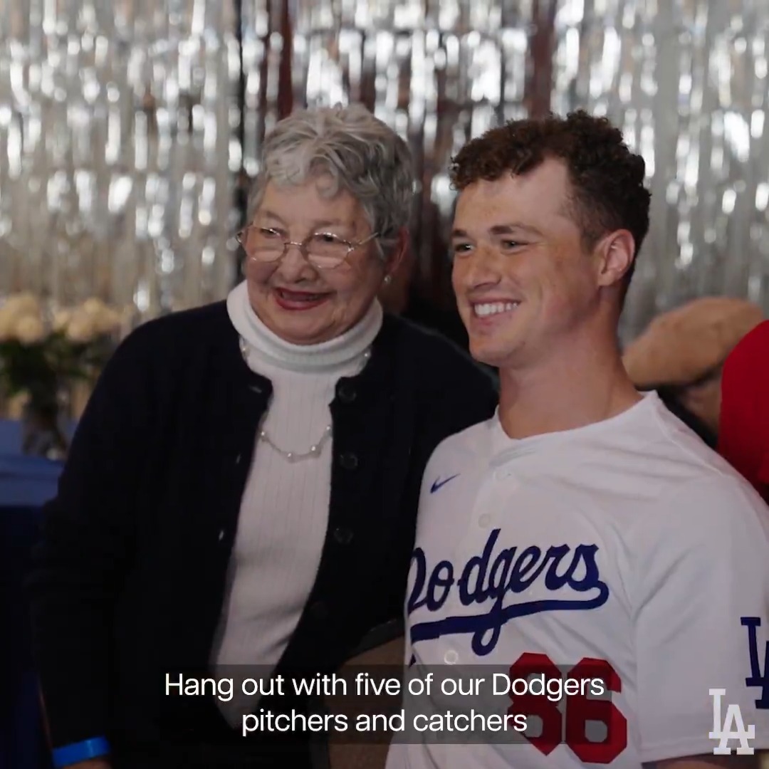 Day 4 of the #DodgersLoveLA Community Tour ended with a special senior prom at the Glendale Recreation Center. Dalton Rushing, Will Klein, Jack Dreyer, River Ryan and Kyle Hurt surprised the seniors in attendance for a night of dancing, eating and more.