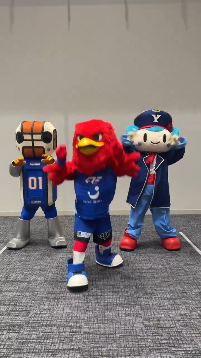 リードくん×ロボスケ×コルスで #OTAKEBIチャレンジ に挑戦⚡️ ファイティングイーグルス名古屋 茨城ロボッツ 横浜ビー・コルセアーズ GRe4N BOYZ &TEAM OFFICIAL #Bリーグマスコット #Bリーグ #GRe4NBOYZ #andTEAM