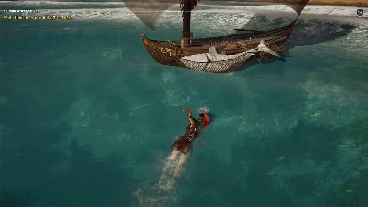 🤔 Estoy deacuerdo en que ASSASSIN'S CREED ODYSSEY es un bocadillo de ladrillos. Muy denso. Pero mira qué bonitos los delfines... 🐬
