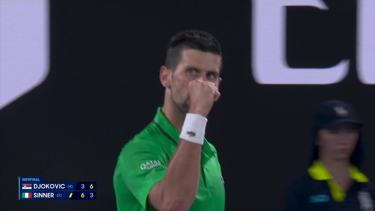 🚨Novak Djokovic has won the second set against Sinner 6-3. 38 year old vs 24 year old. Greatest ever for a reason. 🐐