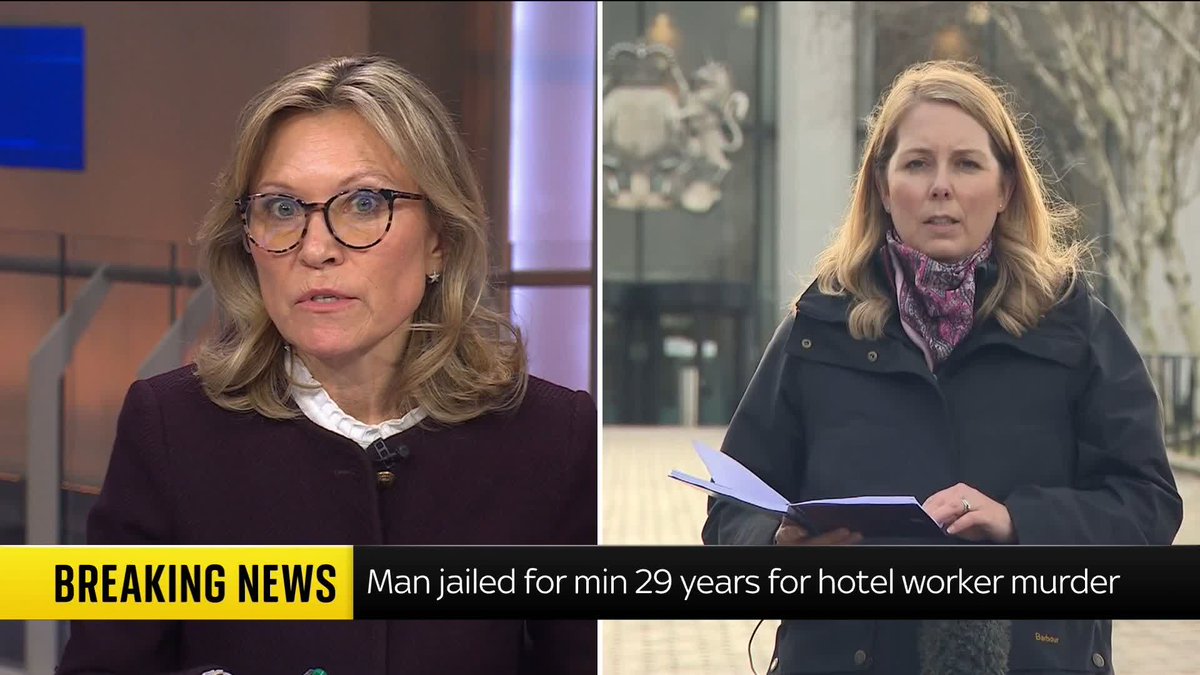 An asylum seeker has been sentenced to a minimum of 29 years in prison for stabbing a hotel worker to death in Walsall. Sky's Lisa Dowd Sky News reports from outside the courtroom. 📺 Sky 501, Virgin 602, Freeview 233 and YouTube