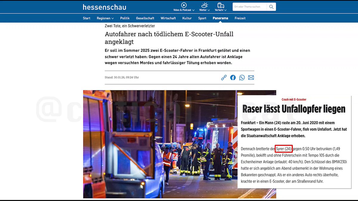 Der Hessische Rundfunk berichtet über einen Raser, der 2 Brüder aus Vietnam totgefahren hat. Dass der Täter ein Syrer ist, verschweigt die Hessenschau.