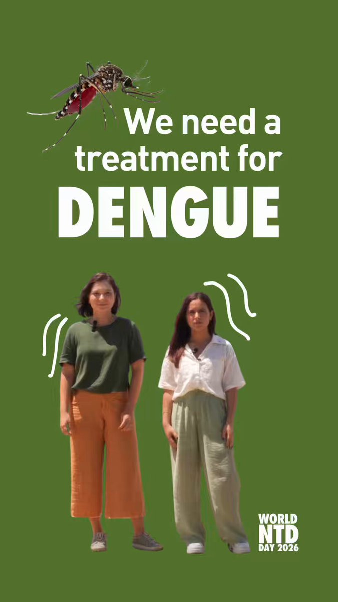 Dengue isn’t just a problem in Brazil – it’s a growing global threat 🌍🦟 This neglected tropical disease (NTD) continues to hit the most vulnerable the hardest, and it’s spreading faster due to climate change, population movement, and rapid urbanization. We’ve made some progress against #dengue, but still lack one crucial tool: a treatment. On World NTD Day, let’s act together to build a future free from neglected tropical diseases.