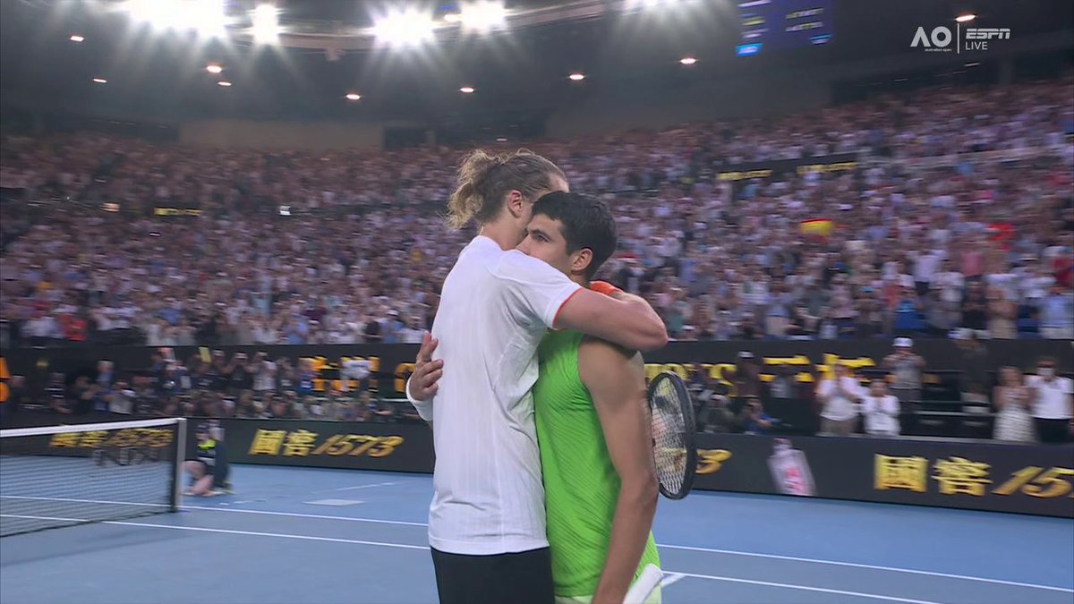 ICYMI ๐ฑ Carlos Alcaraz outlasted Alexander Zverev in a five-set thriller to advance to his first Australian Open final ๐ฅ