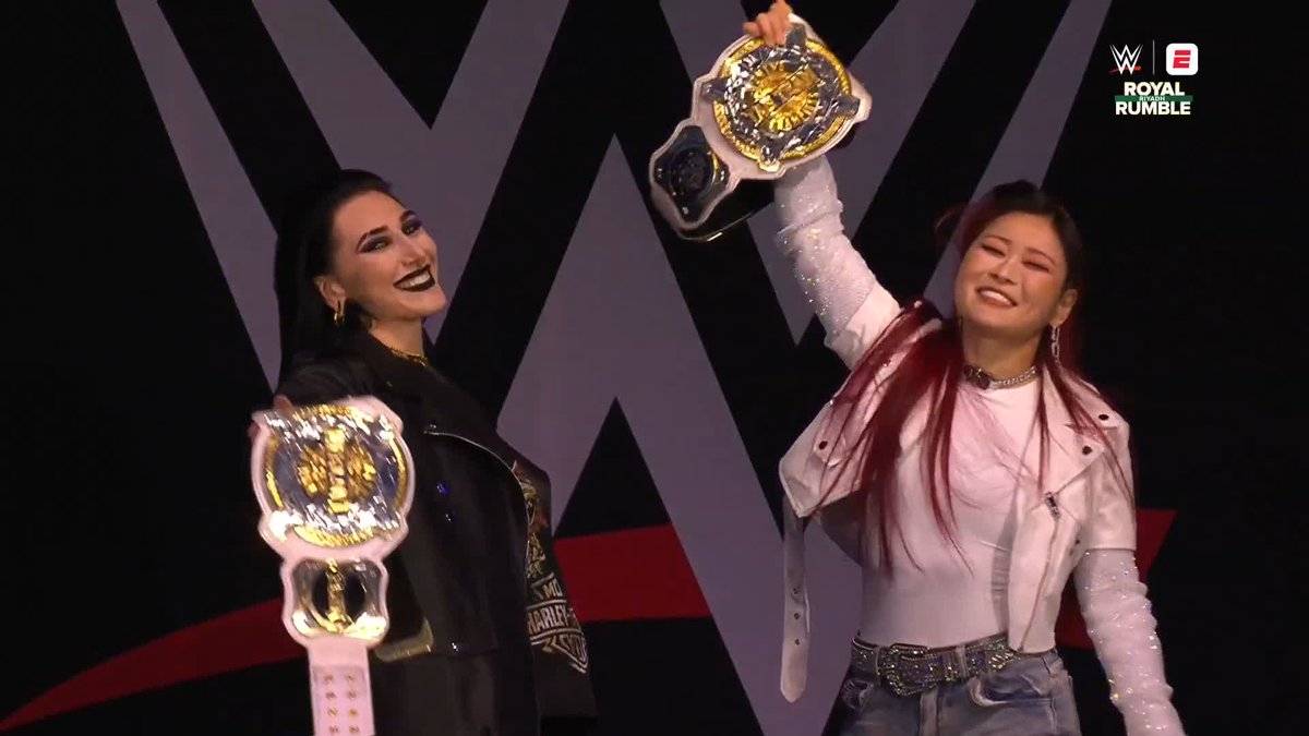 RHIYO is here. 😈 RheaRipley_WWE and IYO SKY have joined the party! Bayley