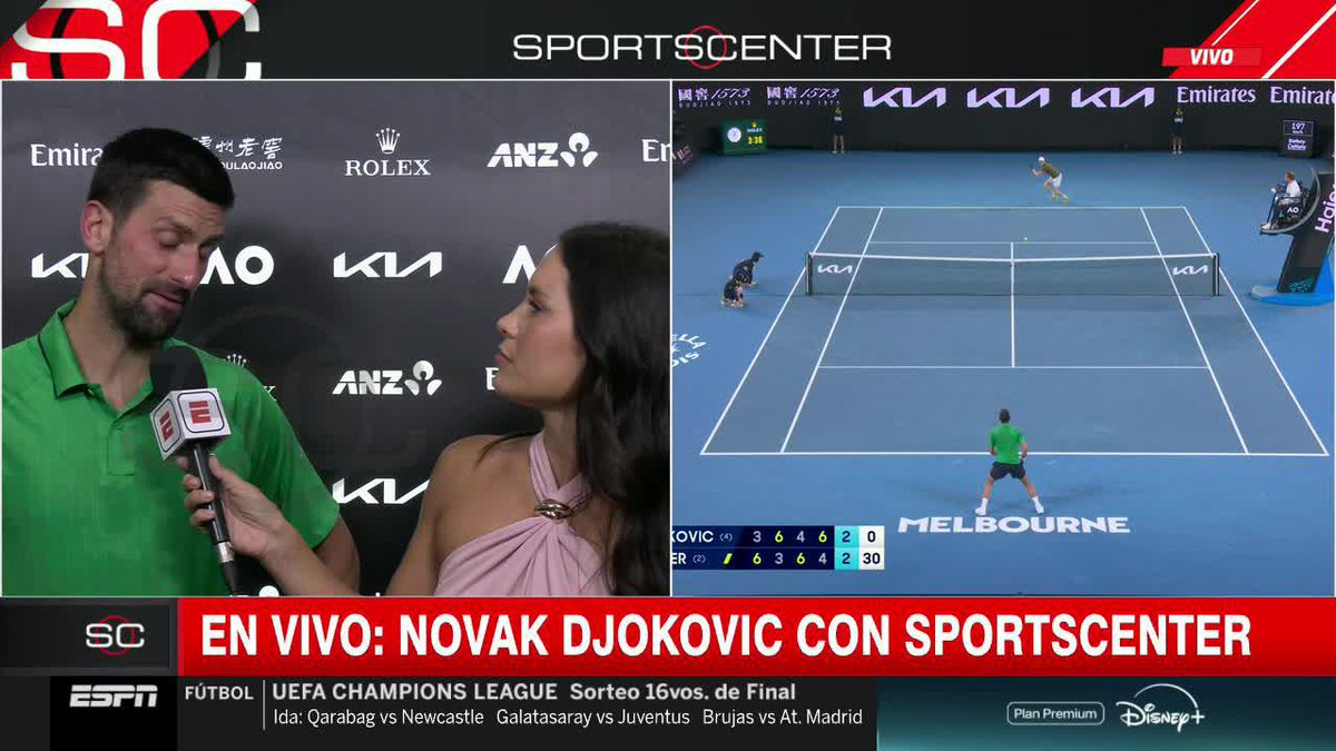 "Estoy muy feliz, muy orgulloso". Mano a mano con ESPN, la palabra de Novak Djokovic. ♥️ 📺 Mirá el #AO26 en el Plan Premium de Disney Plus.