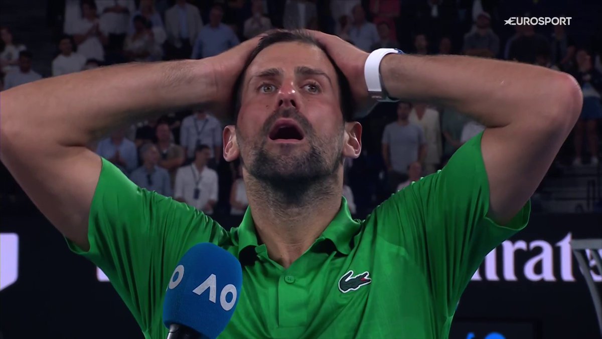 The crowd is chanting Novak Djokovic’s name as he speaks. Amazing scenes. Novak Djokovic: “I’m at a loss for words. Thank you for the support. You have all been incredible. Thank you from the bottom of my heart. I love you all.” ❤️