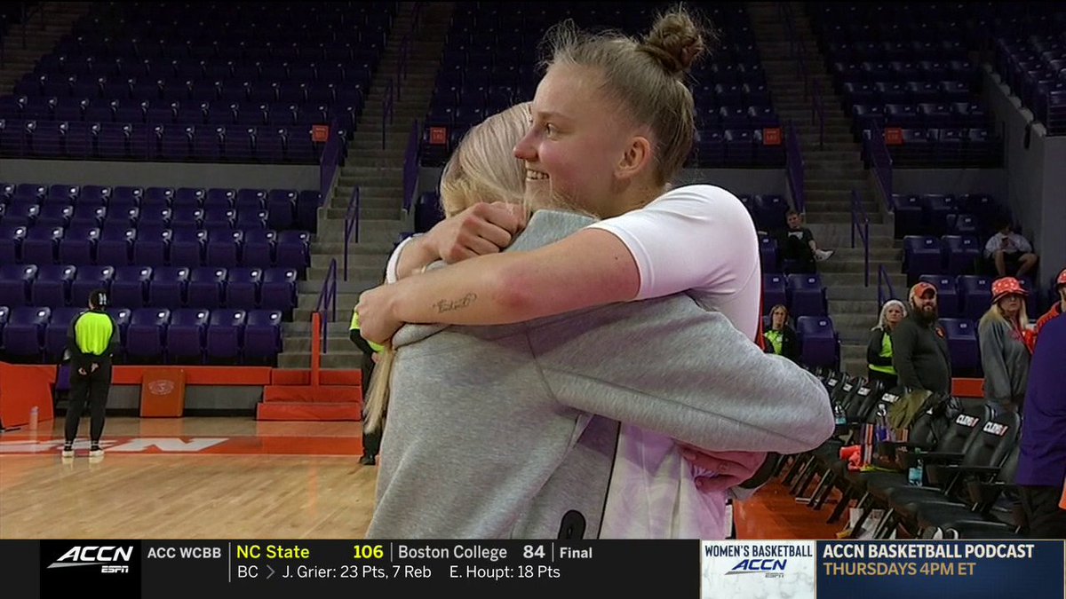 A moment Clemson Women's Basketball's Rusne Augustinaite will never forget 🧡 Her teammates gave her the best birthday gift ever: using their NIL money to fly her mom from Lithuania to watch her play 🥹