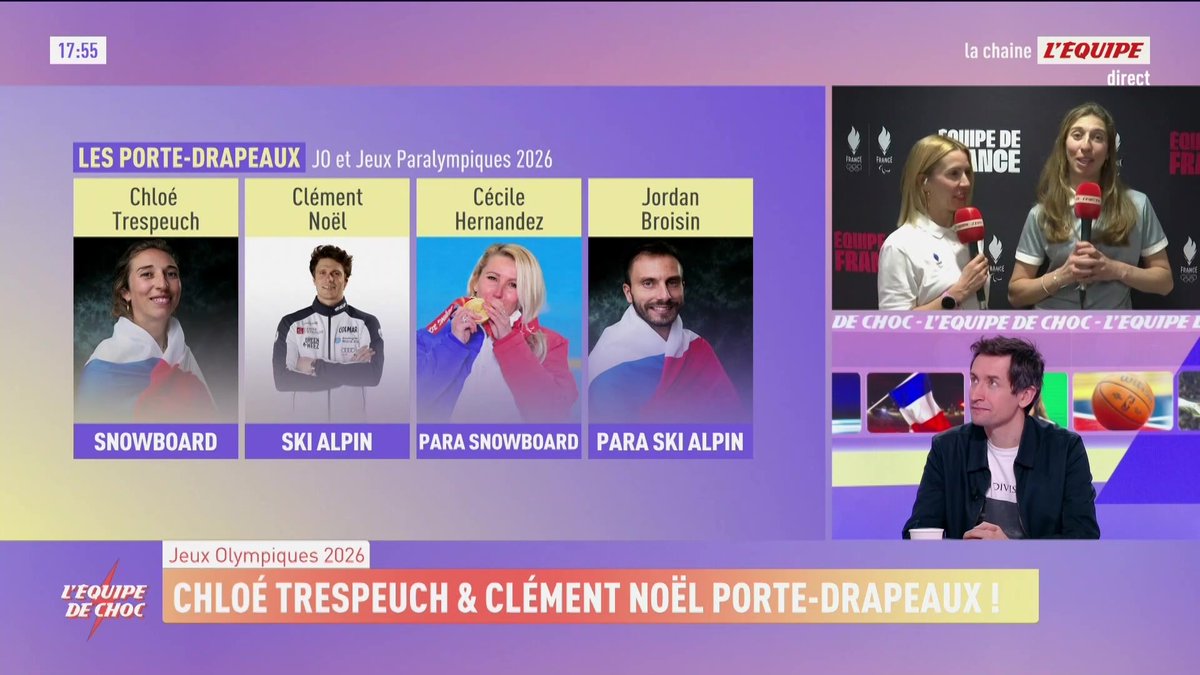 La première réaction de Cécile Hernandez et Chloé Trespeuch, après avoir été nommées porte-drapeaux des Jeux Olympiques et Paralympiques 2026 💬
