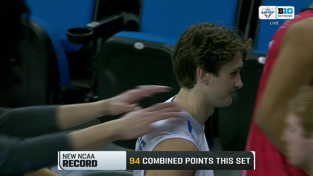 UCLA wins the second set 48-46 🤯 The 94 combined points are a NCAA record for a set The set took 58 minutes