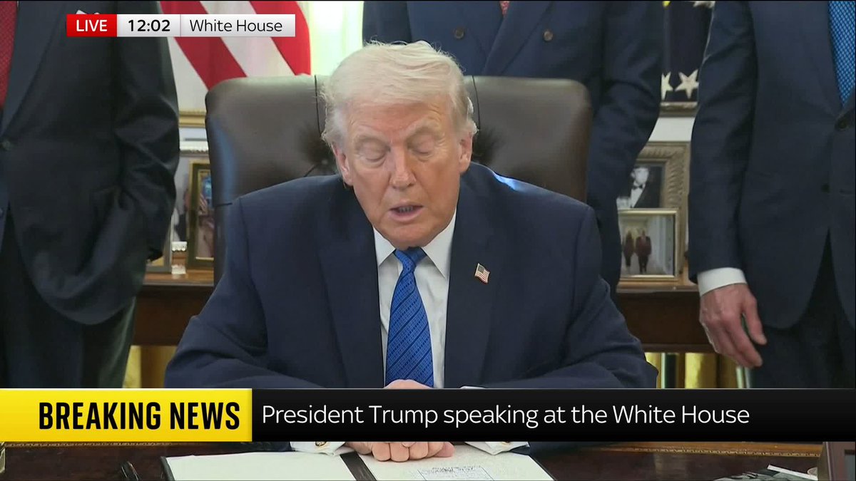 "We have a large armada, flotilla, or whatever you want, heading for Iran right now." US President Donald Trump says that he hopes to make a deal with Iran. 📺 Sky 501 and YouTube
