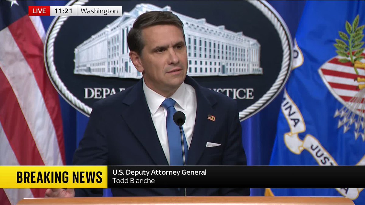 ‘We did not protect President Trump' U.S. deputy attorney Todd Blanche is holding a news conference as the department of justice releases more than three million pages of Epstein files.
