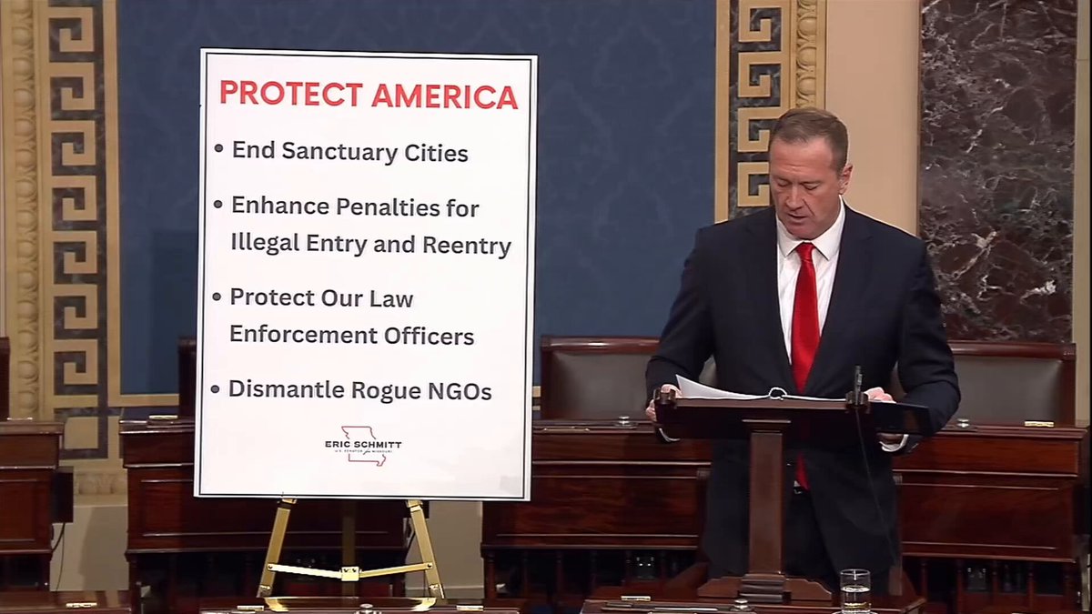 Let’s be absolutely clear about what’s happening here. Democrats want to cripple ICE as a backdoor to amnesty. Today, on the Senate floor, I laid out a better vision: My four-point plan to accelerate deportations, end the violent anarchy, and restore the rule of law.🧵