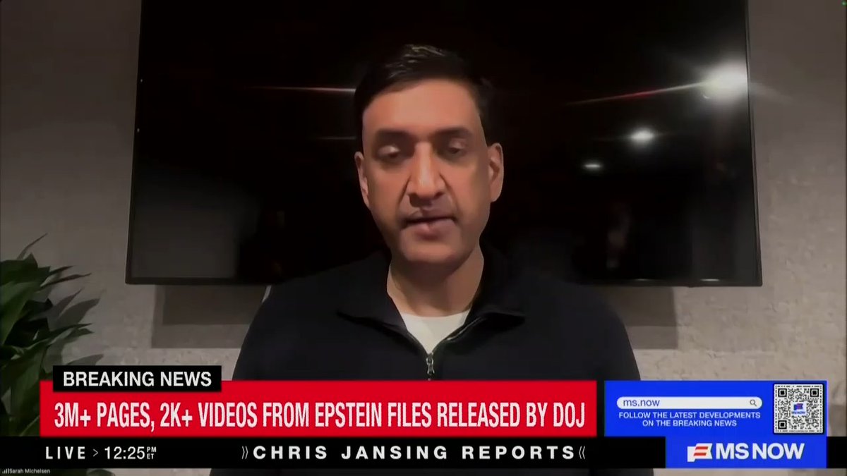 Rep. Khanna: I'm going to be looking at whether the appropriate documents were released. We need to see the 302 forms. That's where the survivors mention the other rich and powerful men who abused them. And second, are the prosecution memos being released? This is the document that shows why these rich and powerful men weren't prosecuted.
