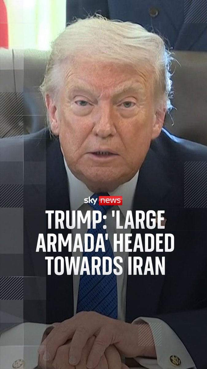 Donald Trump has warned Iran that "time is running out" to negotiate a deal on its nuclear programme. The U.S. president said a "large armada" was heading toward Iran, warning if the two countries don't make a deal "we'll see what happens". Latest ➡️