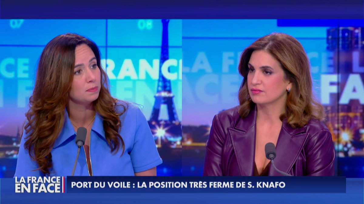 "Le port du voile en France est un problème culturel et civilisationnel. Il s'agit de lutter contre l'islamisation du pays", souligne Sarah Knafo, eurodéputée et candidate à la mairie de Paris, dans #LaFranceEnFace sur #Europe1