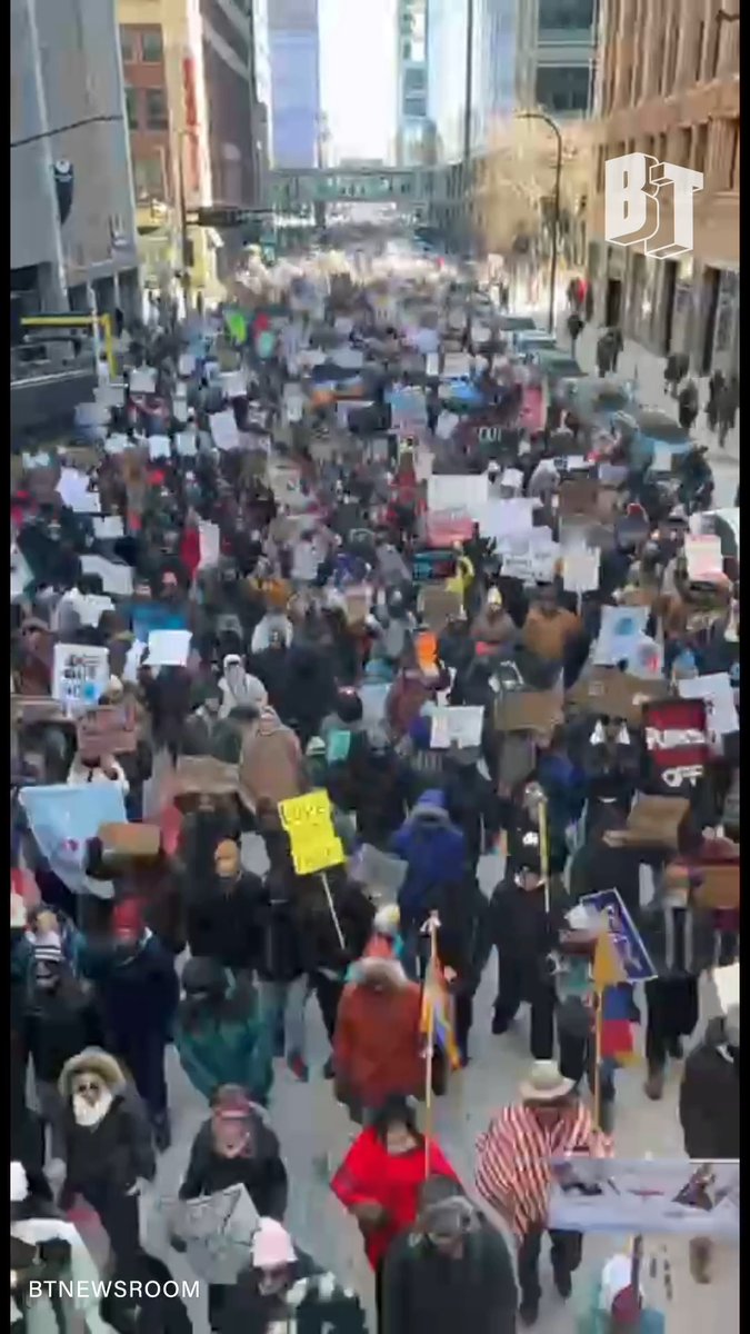 NOW: Massive march for second week in a row in Minneapolis for anti-ICE general strike.