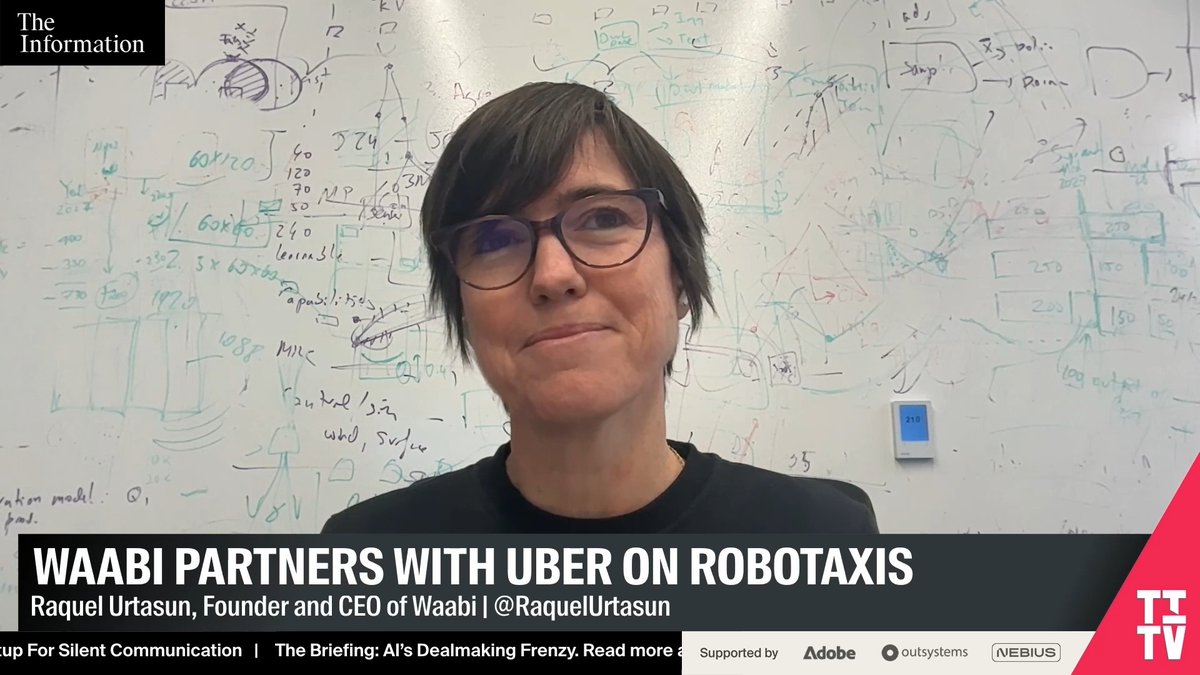 .Waabi CEO Raquel Urtasun discusses its $250M deal with Uber to deploy 25,000 robotaxis. "We will have a single AI system, a single physical AI platform, single brain that will actually drive both robotaxis as well as trucks."