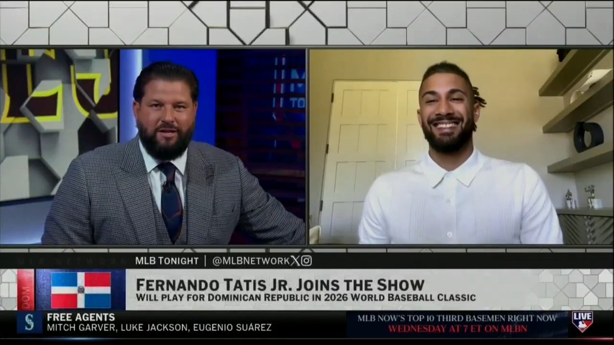 "I know I'm going to feel stuff on the baseball field that I have never felt before." San Diego Padres star Fernando Tatis Jr. talks about his excitement to represent the Dominican Republic in the 2026 World Baseball Classic! 🇩🇴