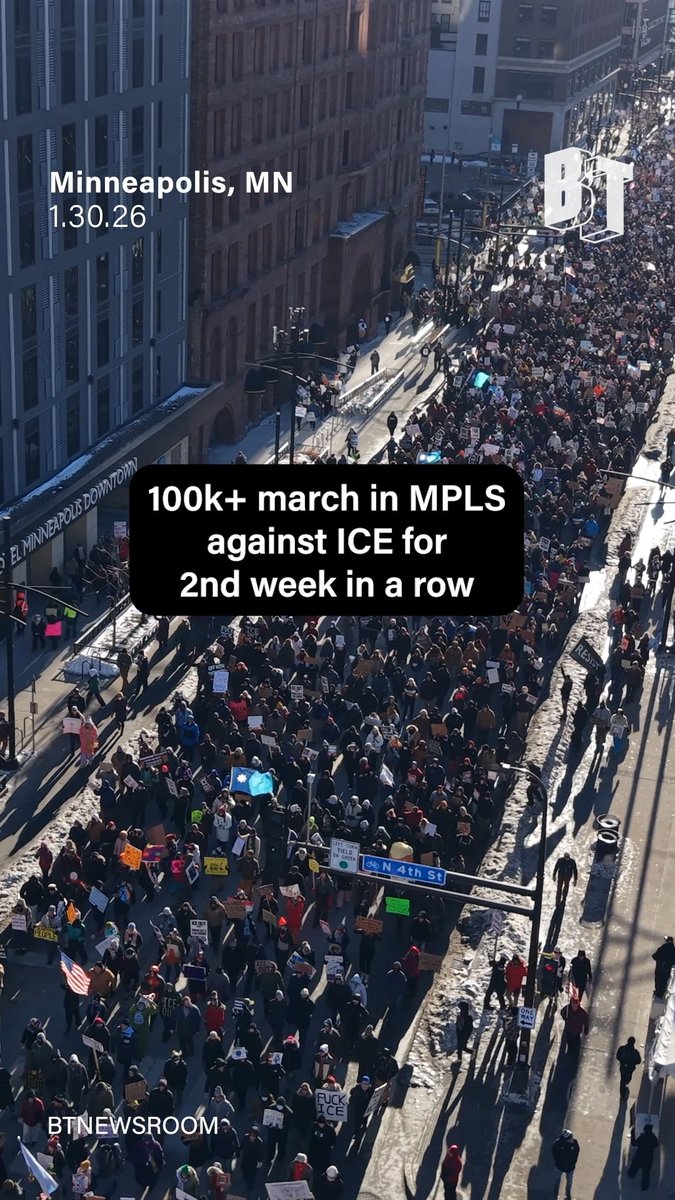 BREAKING: For the second week in a row Minneapolis came out in full force for the nationwide shutdown demanding ICE out of everywhere.