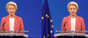 Ursula had released a video and then edited it deleting the part on Ukranian deaths - which I reported - at the request of Zelensky. All this is to hide the fact that Ukraine has been losing the war. With its armed forces down at least one-third in the first few months.