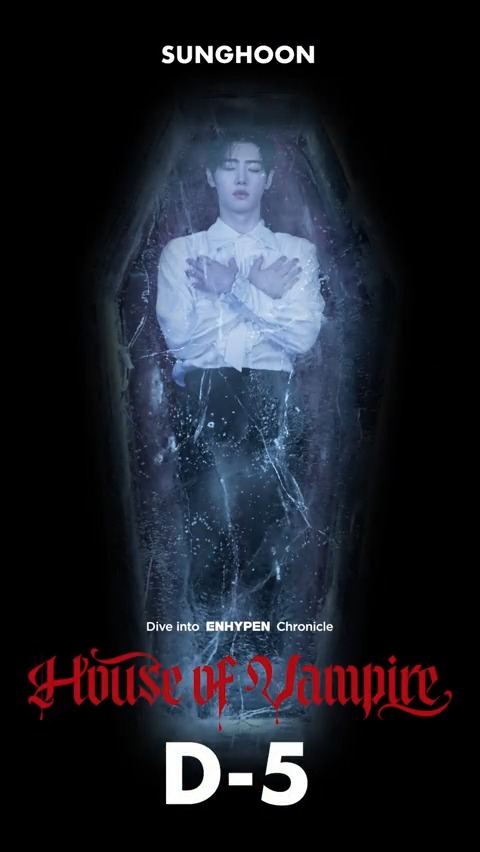 ／ 🏰#EN_HouseofVampire 開幕までD-5🥀 ＼ 今日目覚めるのは #SUNGHOON 「終わらない夜へようこそ。」 これは、あなたが主人公になる体験。 チケットはこちら→ #ENHYPEN #楽曲体感ミュージアム #ENHYPEN終わらない夜への招待状