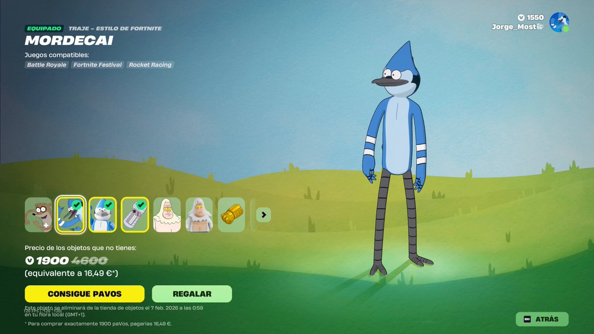 FORTNITE X REGULAR SHOW YA DISPONIBLE. Puedes comprarlo aquí: 💘 Código: Jorge_Most si te gustaría apoyarme, me ayuda mucho 🫂❤️. #EpicPartner
