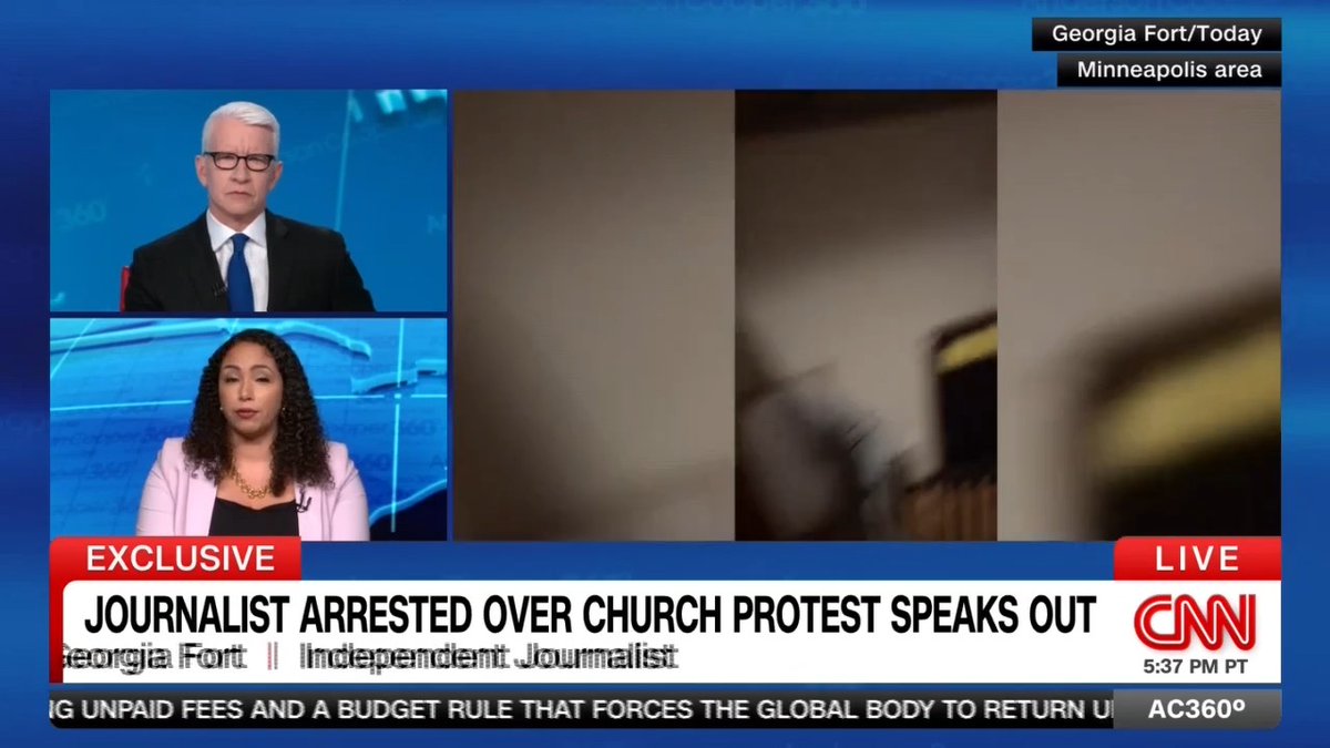 Georgia Fort exclusively speaks out about her arrest in connection to an anti-ICE protest at a St. Paul church she covered earlier this month.