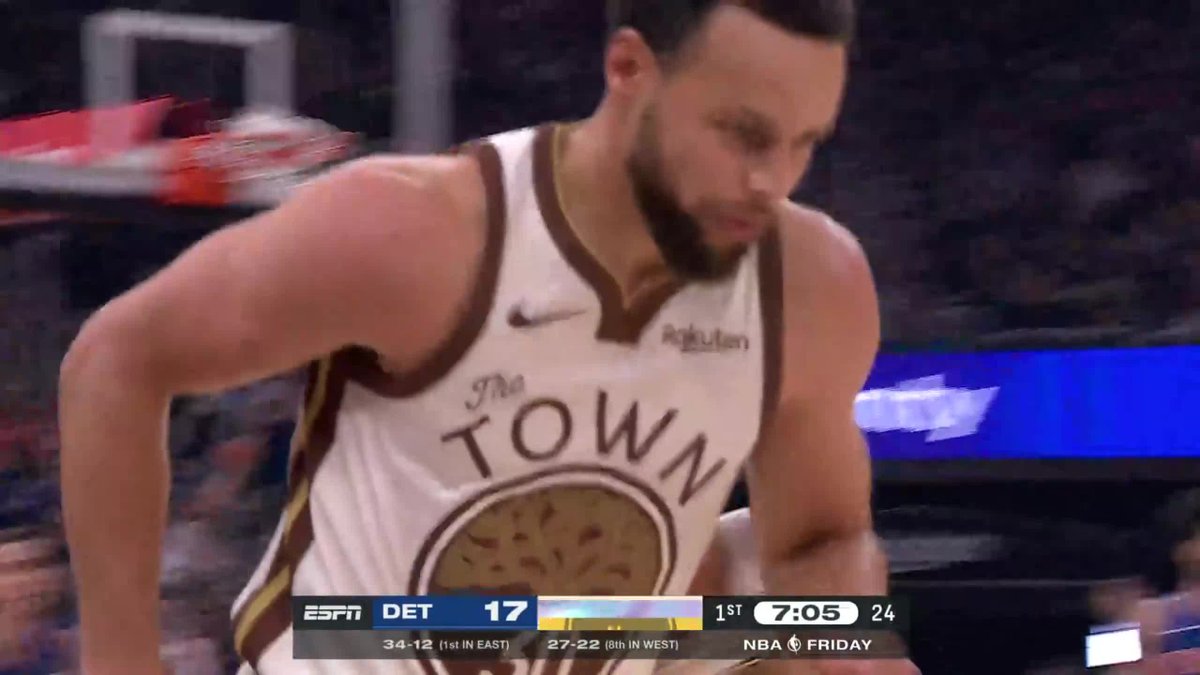 Steph Curry for three. You bet! 🗣️ Pistons-Warriors live on ESPN and the ESPN App 🍿
