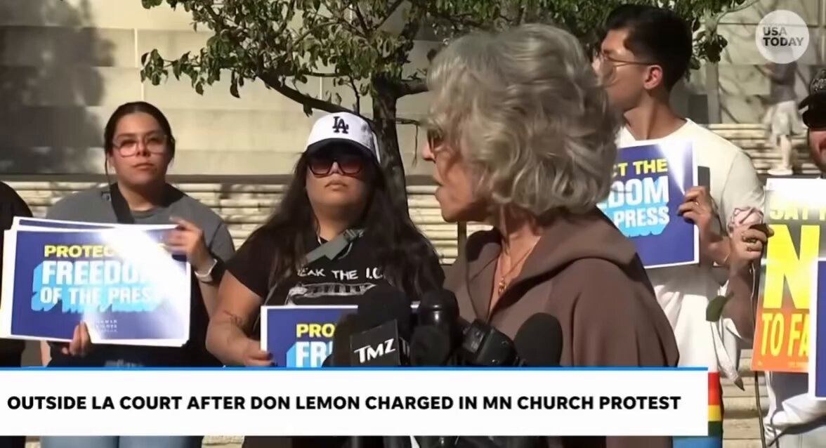 Jane Fonda: “Every American who believes in the Constitution has to speak up. Don Lemon is a professional journalist. He and his producer were doing their job, nothing more, nothing less.” This is what defending the First Amendment actually looks like.