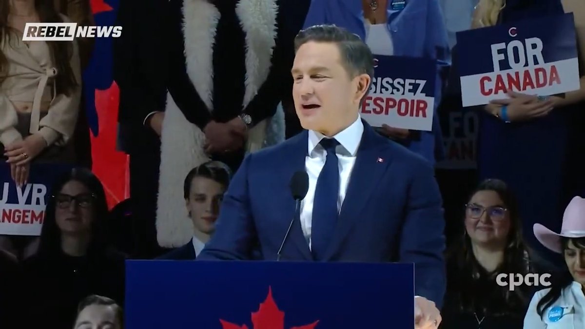Pierre Poilievre: "I love seeing so many Conservatives in one place but it must freak the Liberals out enough to enact the Emergencies Act." At the Conservative convention in Calgary, AB, he jokes over the Liberal's violation of civil liberties during the 2022 Freedom Convoy.