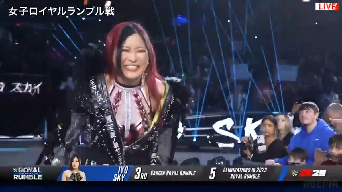 ／ WWE ロイヤルランブル2026 いよいよ明日！🔥 2025の大会を振り返り ＼ 前回の女子ロイヤルランブル戦は なんとイヨ・スカイ が1番手で登場！💥 今回は何番手で登場するのか！？ #アベマでWWE IYO SKY