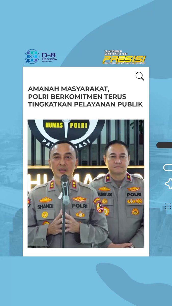 Kepolisian Negara Republik Indonesia menyampaikan apresiasi yang sangat mendalam atas dukungan besar dari seluruh elemen masyarakat terhadap posisi institusi Polri yang tetap berada langsung di bawah Presiden Republik Indonesia. Arus dukungan ini merupakan amanah besar yang menjadi energi tambahan bagi Korps Bhayangkara untuk terus berbenah dan mengoptimalkan mandat konstitusi. Polri melalui jajaran Divisi Humas Polri menegaskan komitmennya untuk terus melakukan transformasi besar-besaran. Fokus utama institusi saat ini adalah meningkatkan kualitas pelayanan publik, transparansi, serta akuntabilitas guna mewujudkan Polri yang semakin dicintai dan diharapkan oleh seluruh rakyat Indonesia. Loyalitas Polri di bawah kepemimpinan Presiden merupakan komitmen penuh untuk mengawal agenda pembangunan nasional dan menjaga stabilitas keamanan di tanah air. Sinergi antara Polri dan masyarakat tetap menjadi kunci utama dalam menjaga kedaulatan serta kedamaian di Negara Kesatuan Republik Indonesia.