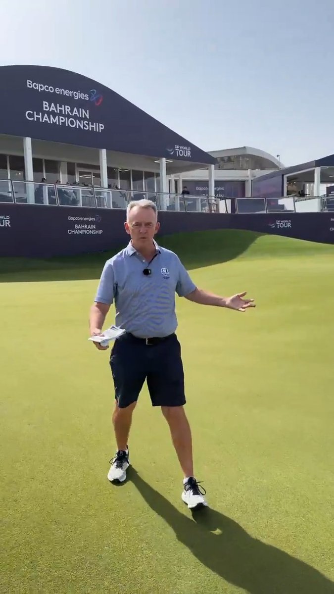 On-course commentator Jamie Spence takes a closer look at the 18th green at Royal Golf Club 🧐 #BahrainGolfChamps