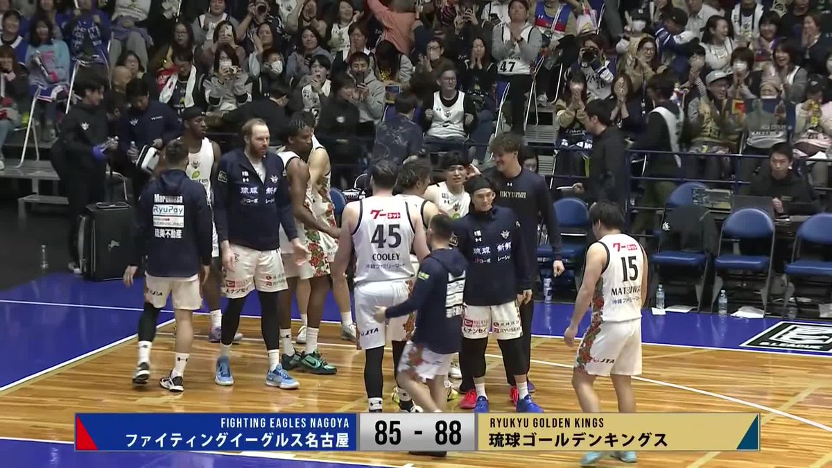 最後まで勝敗のわからない熱戦! 琉球が終盤に逆転し、アウェーで勝利を掴み取る! 琉球ゴールデンキングス公式 #Bリーグ #りそなグループ