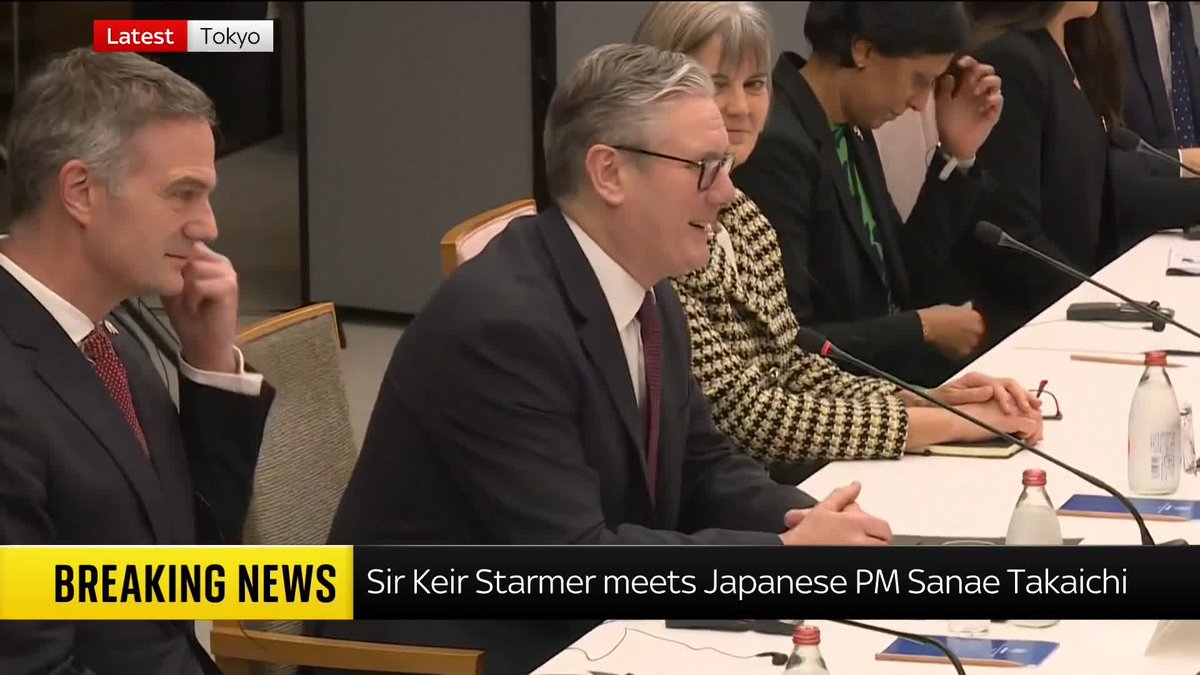 "The UK-Japan partnership is of profound and growing importance." Sir Keir Starmer says both countries have the potential to further strengthen their relationship, as he meets with his Japanese counterpart Sanae Takaichi in Tokyo. 📺 Sky 501, Virgin 602