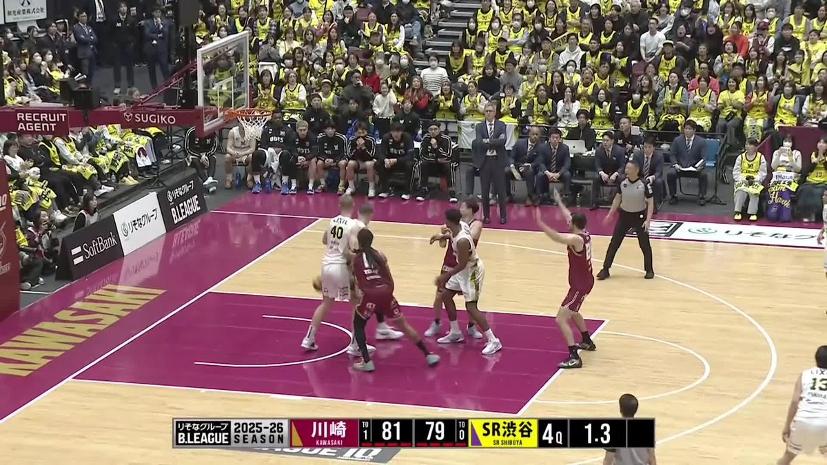 接戦を制し、見事勝利！ 試合終了 りそなグループ B.LEAGUE 2025-26 B1リーグ戦 第21節 GAME1 【試合終了】 81 川崎ブレイブサンダース 79 サンロッカーズ渋谷 【ボックススコア】
