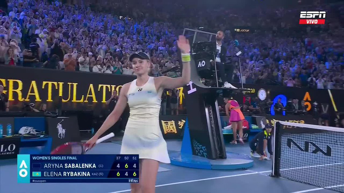 ¡MELBOURNE TIENE NUEVA CAMPEONA! 🏆 🇰🇿 Elena Rybakina escribe su propia historia en el Australian Open 2026. 🤩 📺 Mirá el #AO26 en el Plan Premium de Disney Plus.