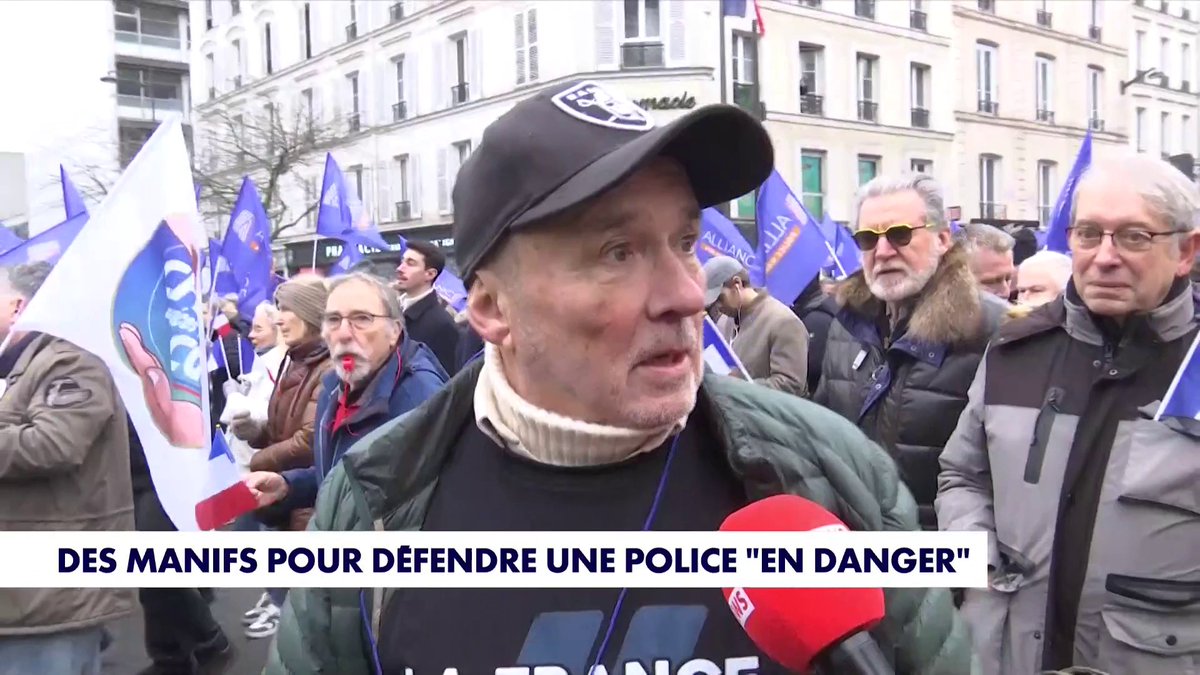 Un manifestant depuis la marche pour défendre la police à Paris : «À part sur votre antenne, la police, elle est maltraitée en permanence» dans #MidiNewsWE