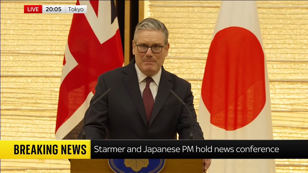 "This relationship is the strongest now than it has been in decades." Sir Keir Starmer says he and his Japanese counterpart, Sanae Takaichi, set out clear priorities to further deepen UK-Japan relations. 📺 Sky 501, Virgin 602, Freeview 233 and YouTube