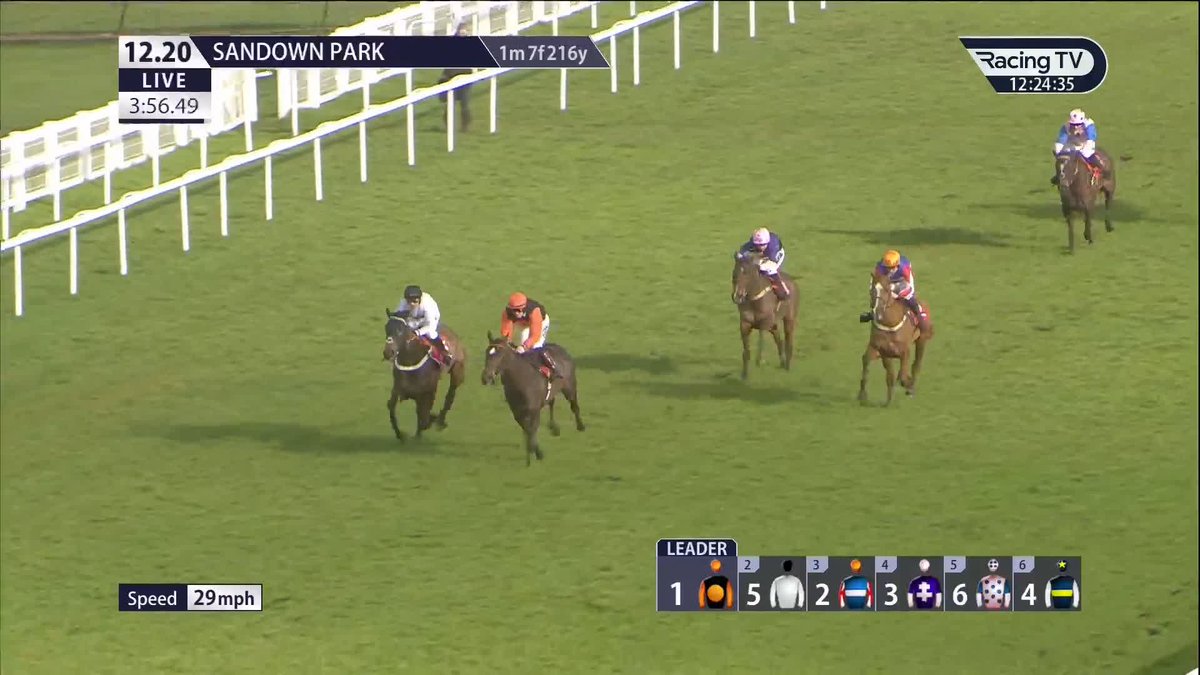 𝐂𝐫𝐚𝐜𝐤𝐞𝐫𝐣𝐚𝐜𝐪𝐮𝐞 was not fleet of foot at the last, but gamely got the job done in the Virgin Bet-sponsored novices' hurdle Sandown Park Anthony Honeyball is 🔥 - that's four winners from his last seven runners ....