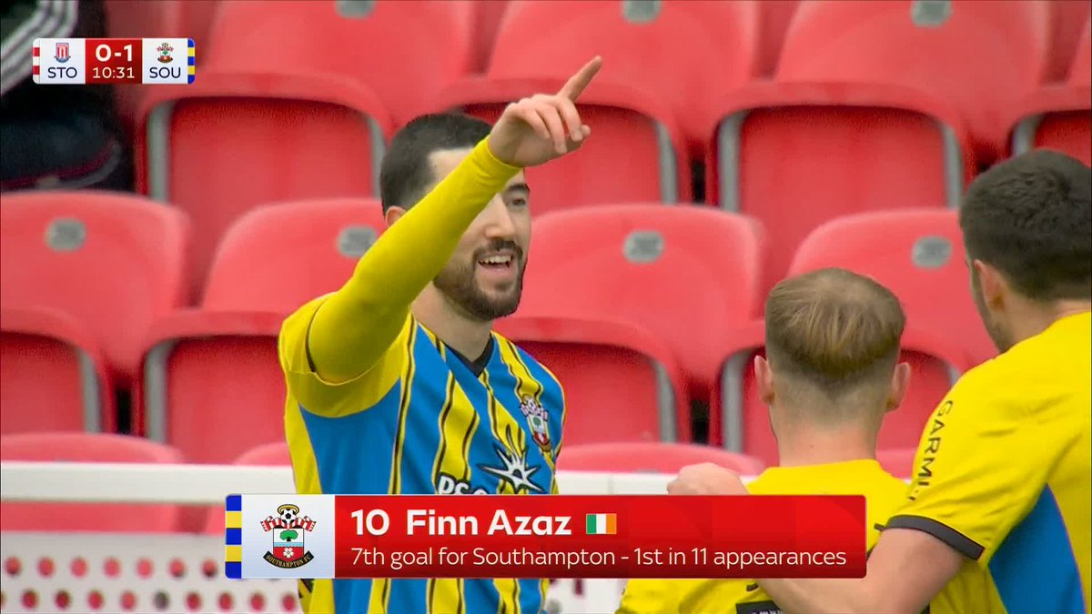 Taylor Harwood-Bellis slices a long ball through the Stoke defence and Southampton draw first blood through Finn Azaz! 🔥