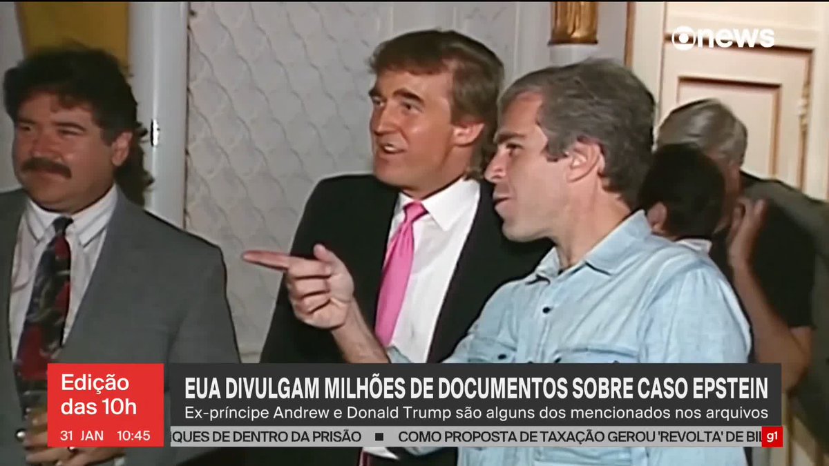 EUA divulgam milhões de documentos sobre Caso Epstein; Donald Trump e ex-príncipe Andrew são mencionados. ➡️ Assista à #GloboNews: #JornalGloboNews