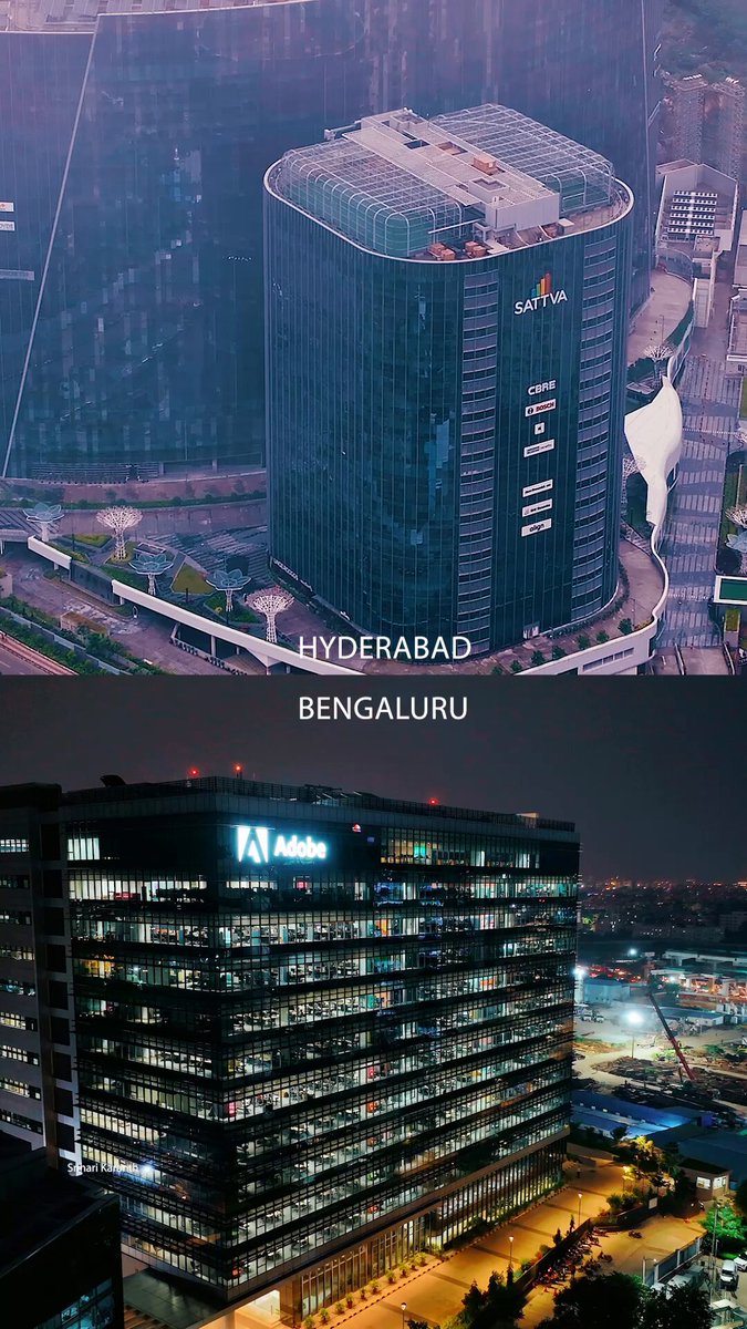 Hyderabad Vs Bengaluru - Drone view of Tech Parks!