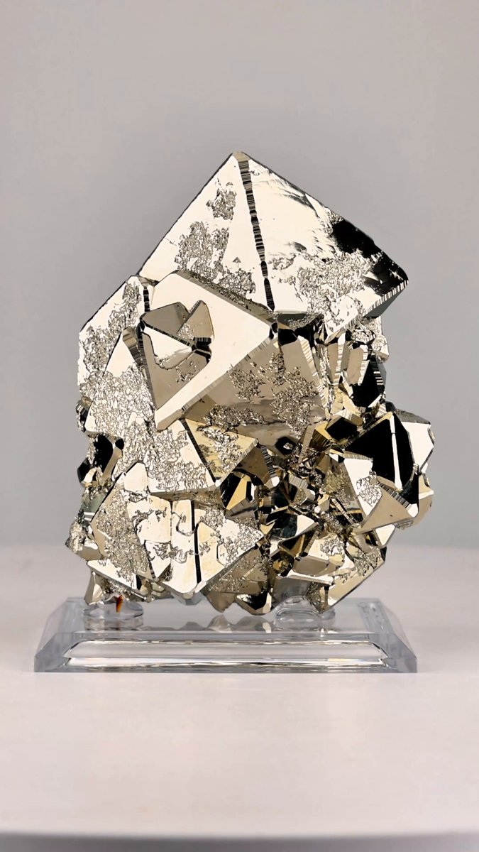 A mirror bright pyrite crystals specimen from Peru Video: Fine Art Minerals