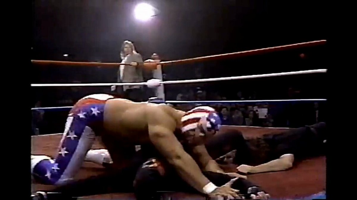 #OnThisDay in 1992: GWF: Sportatorium, Dallas, TX: Dark Patriot (Doug Gilbert) defeated The Patriot (Del Wilkes) to win the GWF North American title.