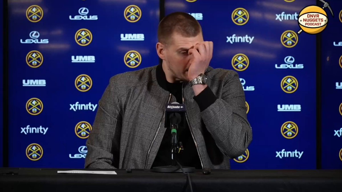 Nikola Jokic falando o motivo dele acelerar sua volta “Treinar com o Felipe realmente não é nada agradável.” “Acelerei a recuperação porque não queria mais treinar com ele.” Esse Felipe é o BRASILEIRO Felipe Eichenberger, preparador fisico do Nuggets