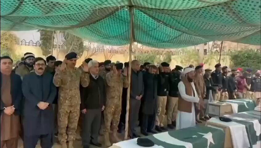 #Balochistan || 🔴 🔴 Funeral Prayers Offered for Police Personnel Martyred in Terrorist Incidents in Balochistan Funeral prayers for police personnel who embraced martyrdom in recent terrorist incidents in Balochistan were offered with full honors. Federal Interior Minister Mohsin Naqvi and Chief Minister Balochistan Mir Sarfraz Bugti attended the funeral prayers. The ceremony was also attended by the Corps Commander Balochistan, provincial ministers, members of the provincial assembly, IG Police Balochistan, and other senior civil and military officials. Speaking on the occasion, Federal Interior Minister Mohsin Naqvi said that the nation salutes the brave sons who laid down their precious lives for the security and stability of the country. He added that today, Pakistan’s law enforcement agencies thwarted the attacks with vigilance and success. Chief Minister Balochistan Mir Sarfraz Bugti stated that the cowardly acts of terrorists cannot weaken national resolve; rather, they further strengthen the unity and determination of the nation. He emphasized that terrorist elements will never succeed against the strength of the state and the unwavering resolve of the people. #Pakistan #herof2 #Heroffailed