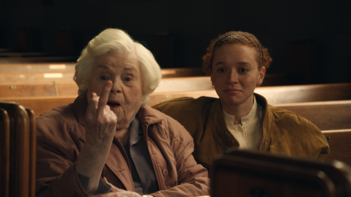 June Squibb and Erin Kellyman star in ELEANOR THE GREAT. Directed by Scarlett Johansson. Now on Netflx.