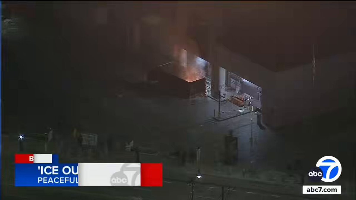 WOW 🚨 Los Angeles ICE protesters CHASED OFF THE FIRE DEPARTMENT and wouldn’t let them put out the fire they lit at the ICE detention center Let me repeat that. Democrat rioters in California are setting fires and then being allowed to STOP THE FIRE DEPARTMENT “Protesters setting a dumpster on fire right outside the downtown detention center where many federal immigration detainees are being held. Firefighters responded but then backed away when they were confronted by a handful of protesters”
